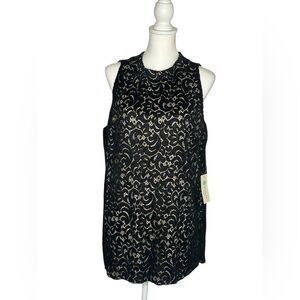 NWT Status Black Medina Lace Overlay sleeveless top whimsigoth Sz 1X moody